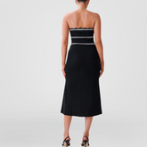 Black Bow Tie Knit Midi Dress